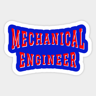 Mechanical Engineer in Red Color Text Sticker